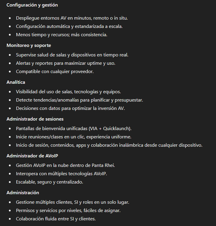 Servicios y administración de Panta Rhei